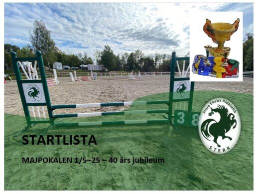 MAJPOKALEN STARTLISTA